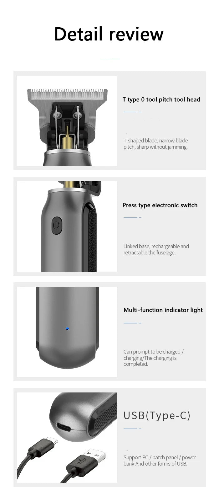 Kemei Rechargeable Electric Cordless Hair Clipper Trimmer