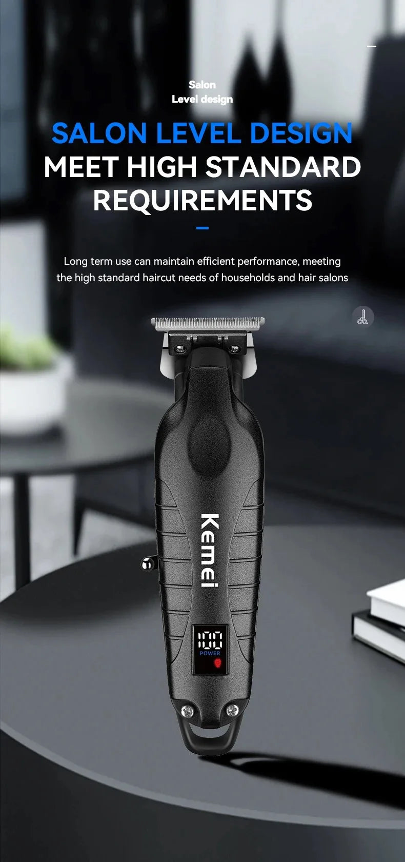 Kemei 2293 Professional Barber Hair Trimmer Zero Gapped Cordless