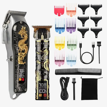 2pcs Set Professional Hair Clippers Set, Cordless Portable Electric Shaver