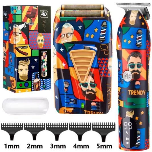 Professional Barber Hair Clipper Rechargeable Graffiti
