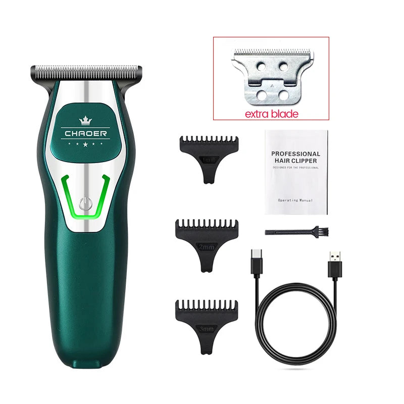 Powerful Professional Hair Trimmer Men 0 MM T Blade Electric Clipper