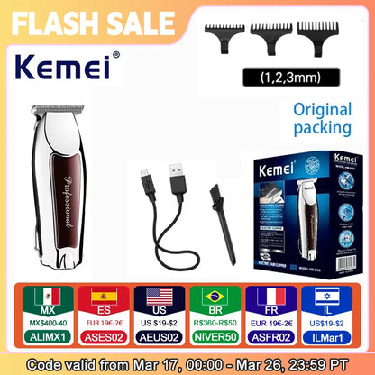 Kemei KM-9163 USB Rechargeable Professional Men Hair Trimmer
