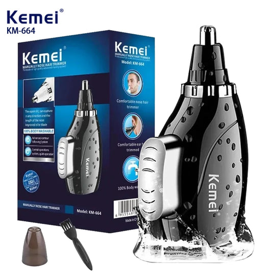 Kemei  Ear nose hair trimmer device hand-operated KM-664