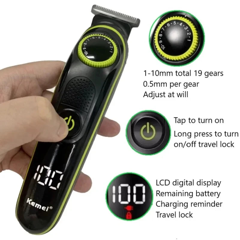 Kemei Electric Hair Clipper Multifunctional Men's Trimmer Electric Shaver