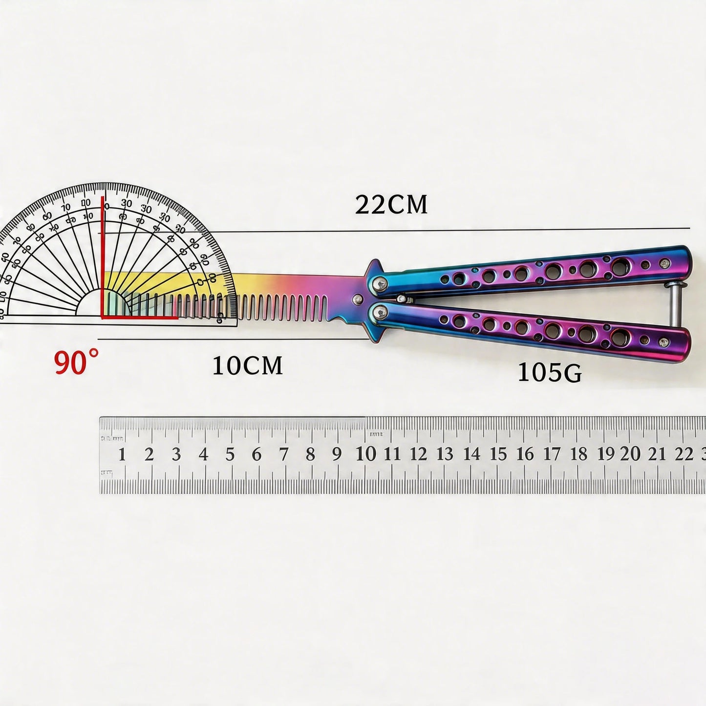 Titanium coating training set stainless steel butterfly comb