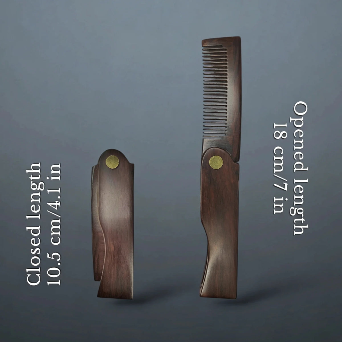 Folding Comb Premium Natural Dark Sandalwood Wooden