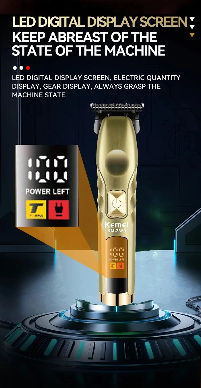 Kemei Professional Cordless Trimmer High Torque Zero-gap