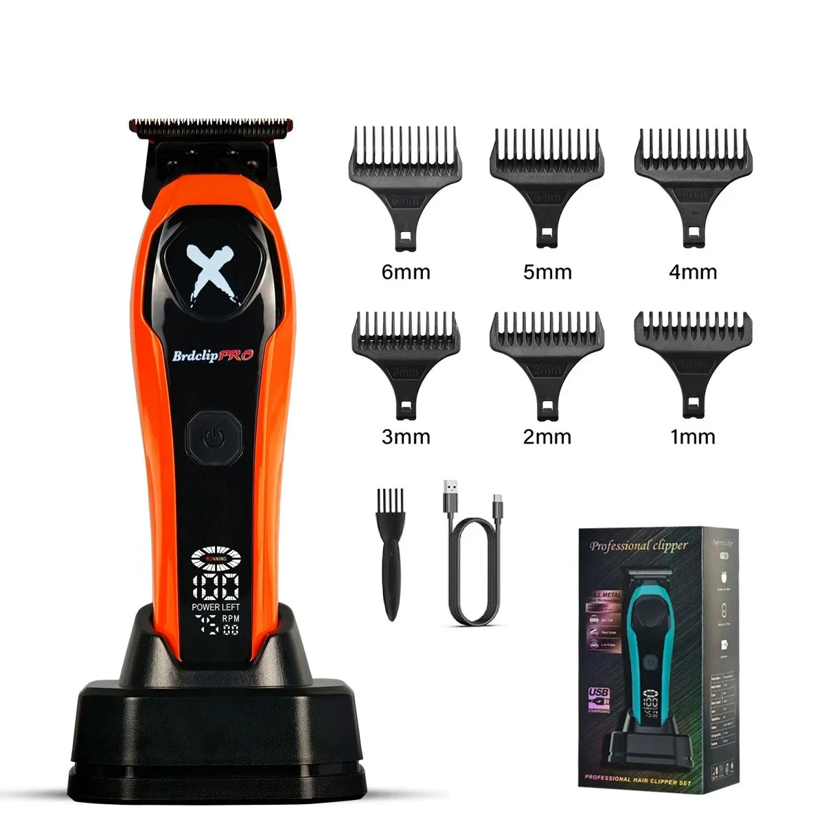 Professional Hair Clippers Rechargeable Hair Trimmer BRD-619