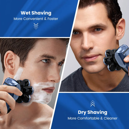 Sejoy Electric Bald Men Shavers Head 7 Floating Heads