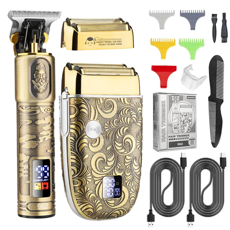 All Metal Oil Head Carving Hair Trimmer Grooming Kit