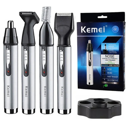 Kemei 6650 4in1 Rechargeable Nose Ear Hair Trimmer