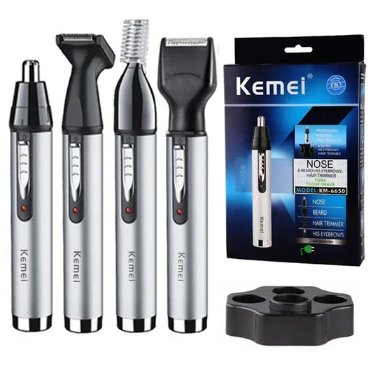 Kemei 6650 4in1 Rechargeable Nose Ear Hair Trimmer