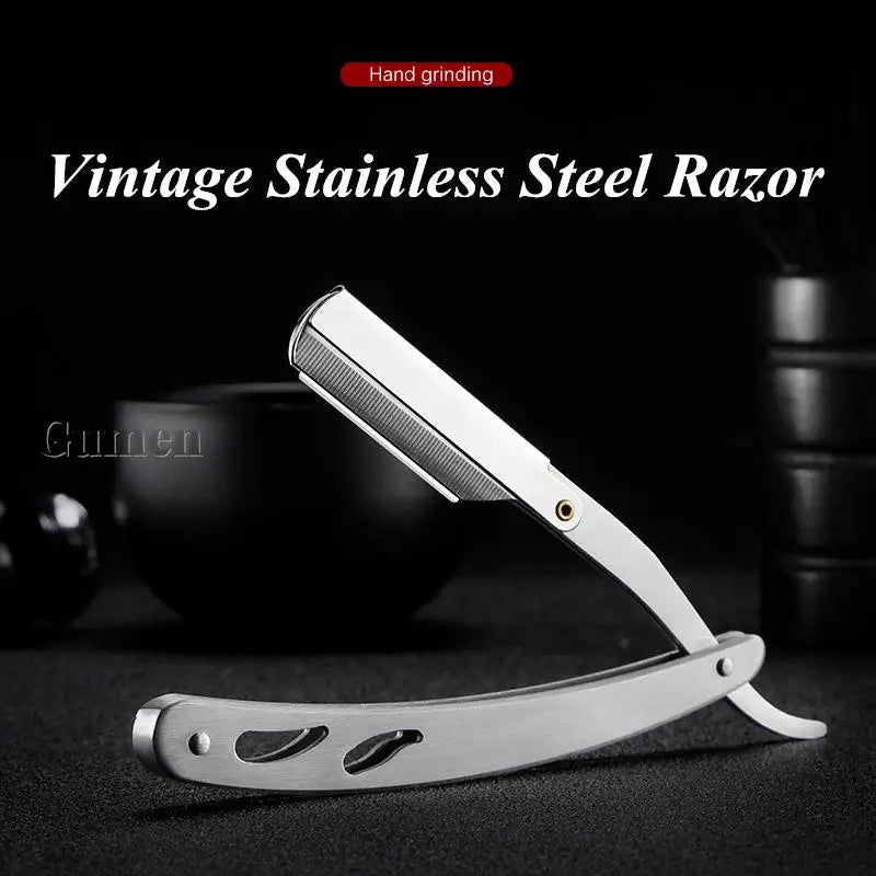 Men Straight Barber Edge Razors Pro Stainless Steel Folding Shaving G1220