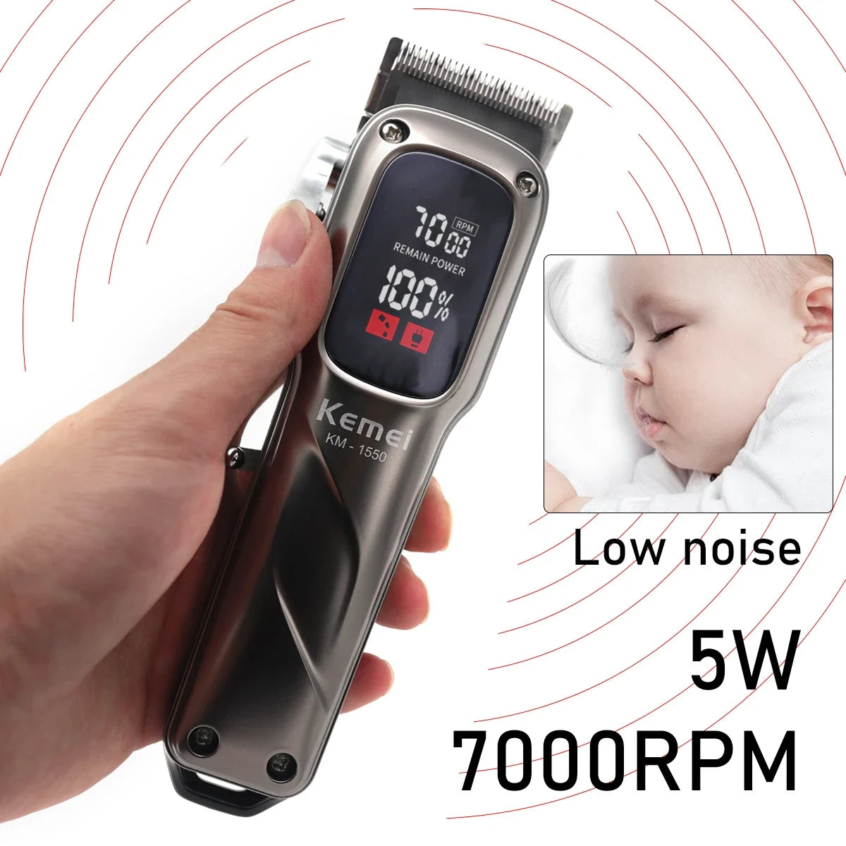 km-1550 New Design Hair Trimmer Professional Electric Clippers