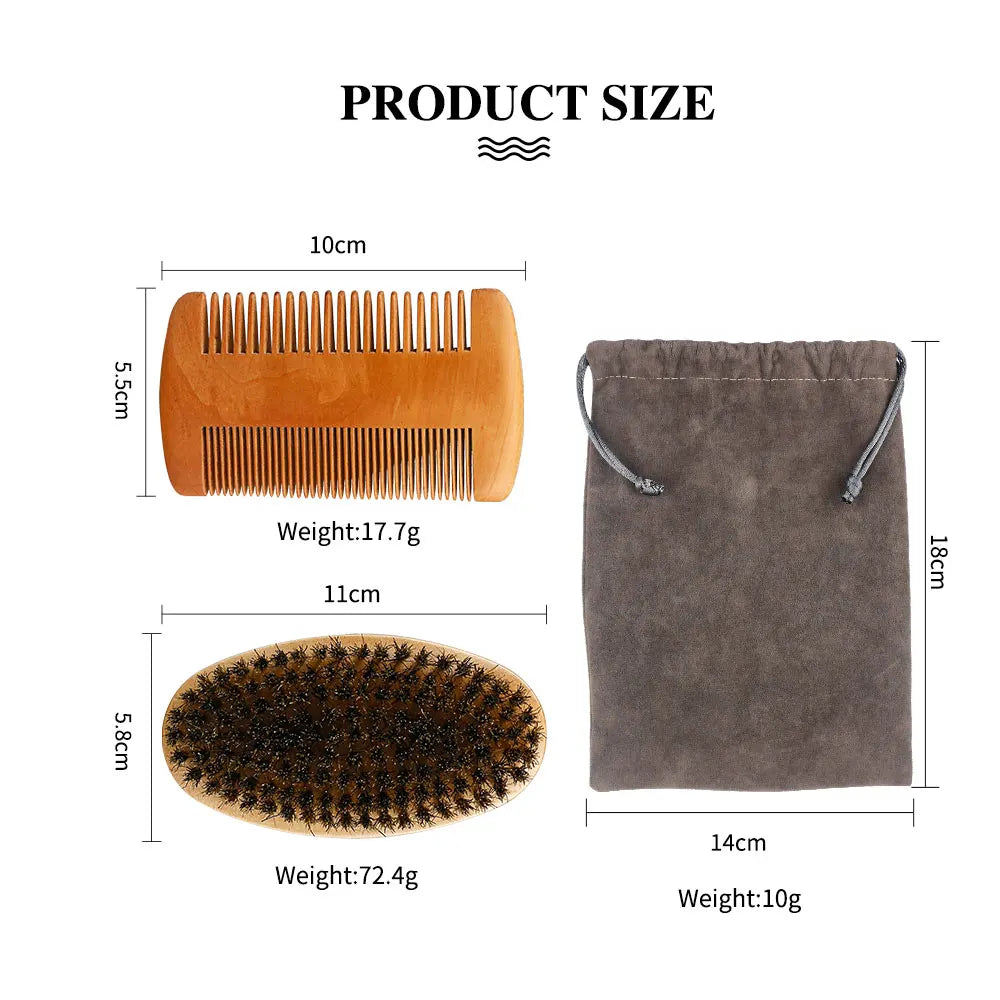 Boar Bristle Wood Beard Brush Hairdresser Shaving Tools