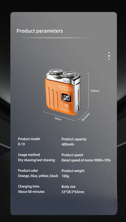 Xiaomi Electric Smart Shaver Mini Dual Blade Digital Display Shaver