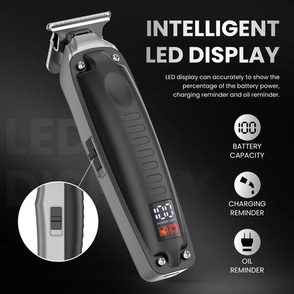 Professional Men's Hair Clipper Kit Cordless Trimmer