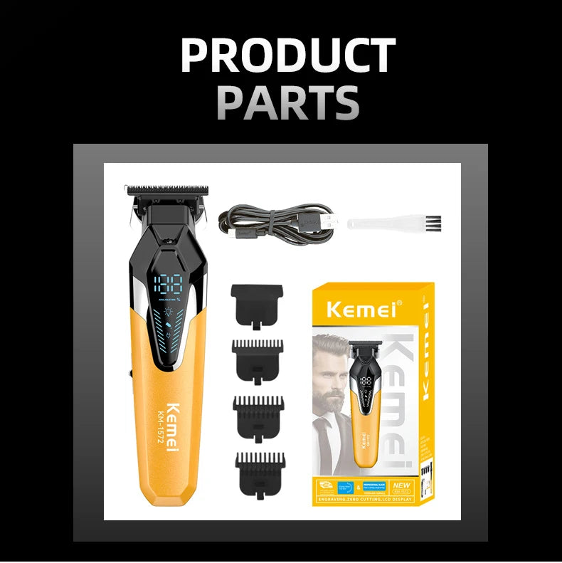 Kemei Rechargeable Hair Cutting Machine for Men Hair Clippers KM1572