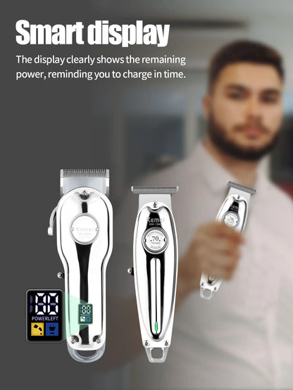 Kemei Professional Finishing Hair Clipper Kit Electric Cordless