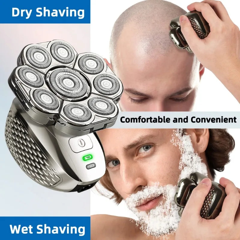 4D Head Shavers 6-in-1 Rechargeable Waterproof Head Shavers