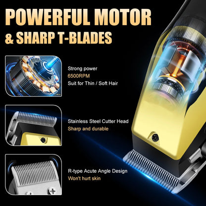 USB Rechargeable Hair Clippers for Men, Three-piece Set