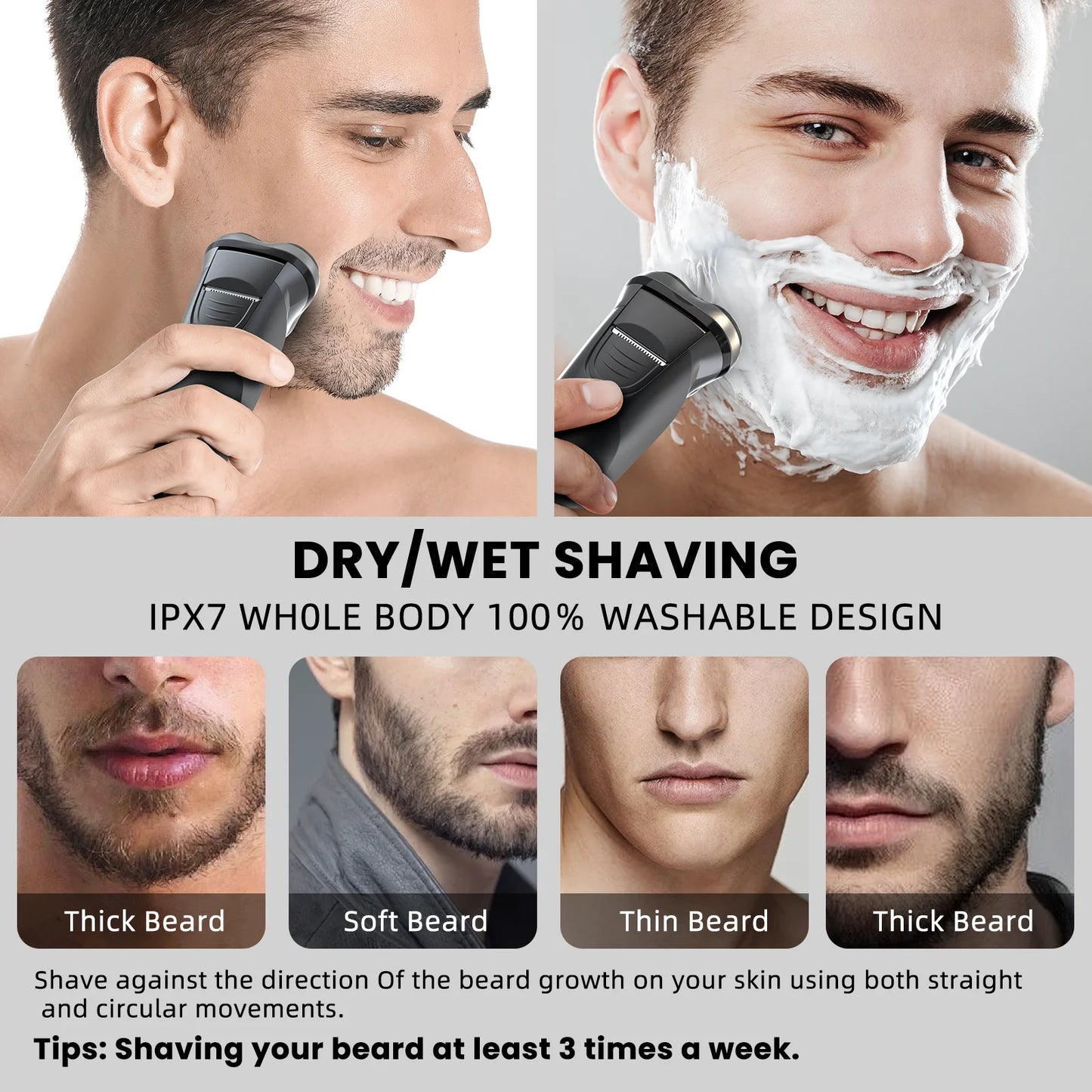 Sejoy Beard Shavers for Men Electric Razor Cordless