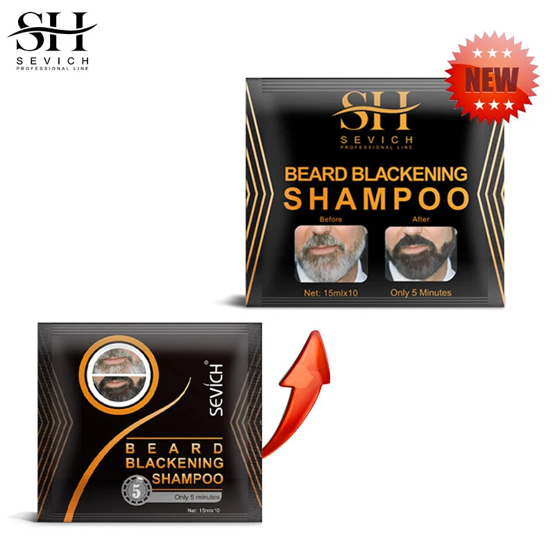 Sevich Instant Hair Dye Black Beard Shampoo Beard Paint