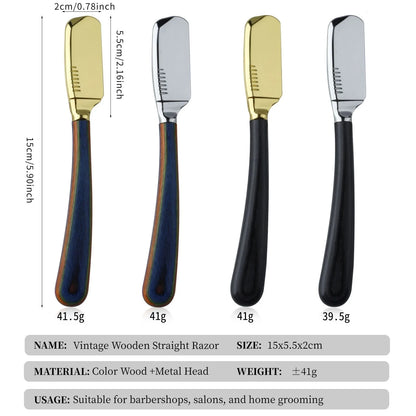 New Pro Color Wood Handle Barber Straight Razors Manual