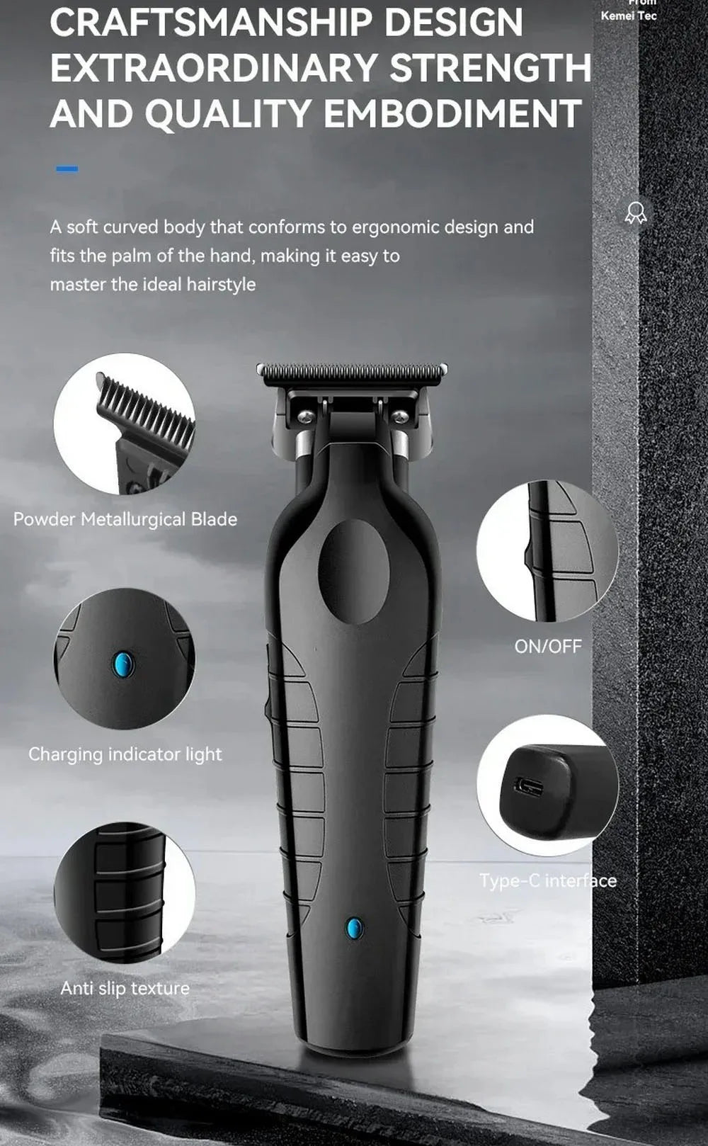 2299 Barber Cordless Hair Trimmer 0mm Zero Gapped Clipper