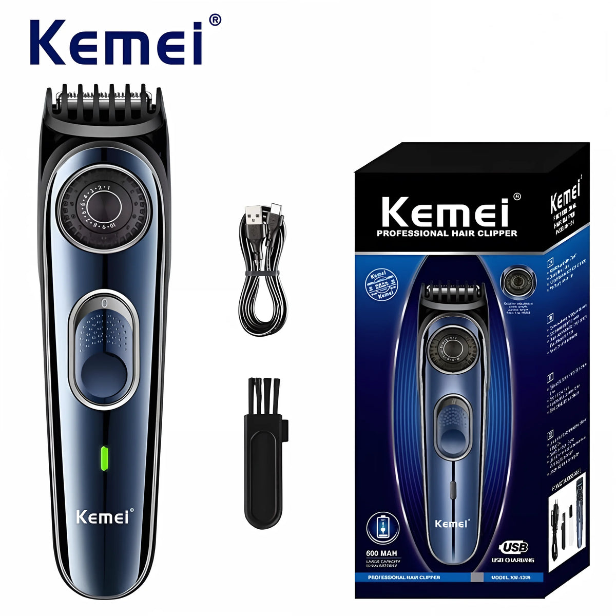 Kemei KM-1256 Electric Cordless Professional Hair Clipper