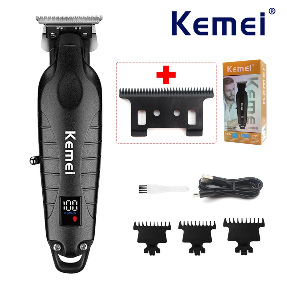 Kemei KM-2293 Professional Hair Trimmer Machine Zero Gapped