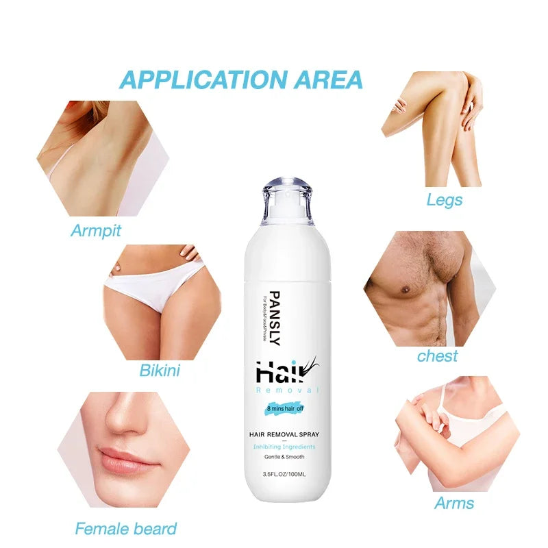 Non Irritating Hair Removal Cream and Spray for Men and Women