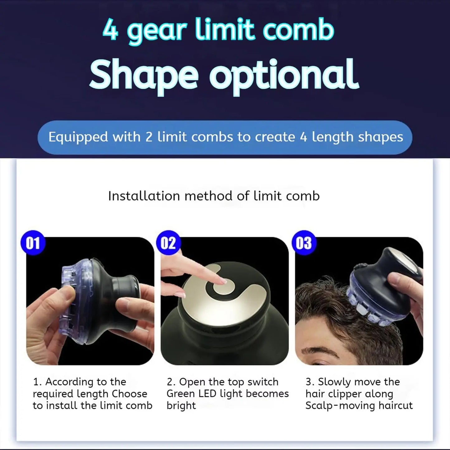 Wireless circular hair clipper with LED display new circular clipper