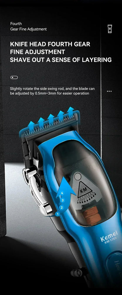 Kemei Km-1763 Fully Automatic Professional Men's Hair Clipper