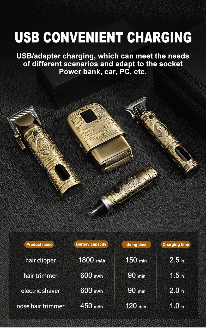 Resuxi 740 All Metal Hair Clippers Ears Nose Hair Trimmer