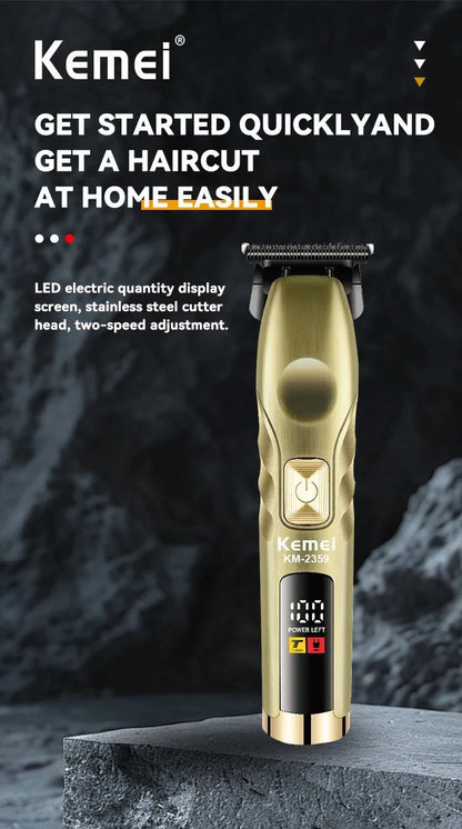 Kemei Professional Cordless Trimmer High Torque Zero-gap