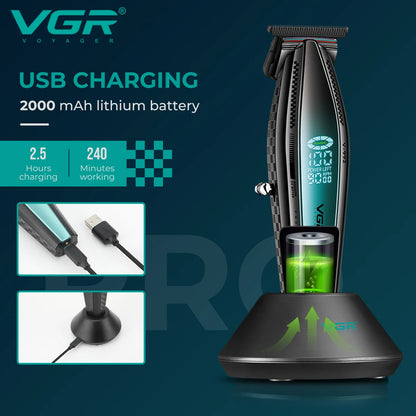 VGR V-992 V-270 high-end men's hair clipper LCD digital display