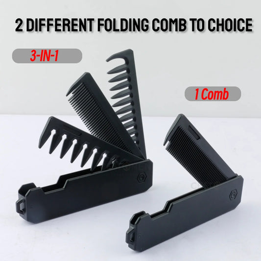 Professional 3 in 1 Pocket Folding Combs Wide Tooth