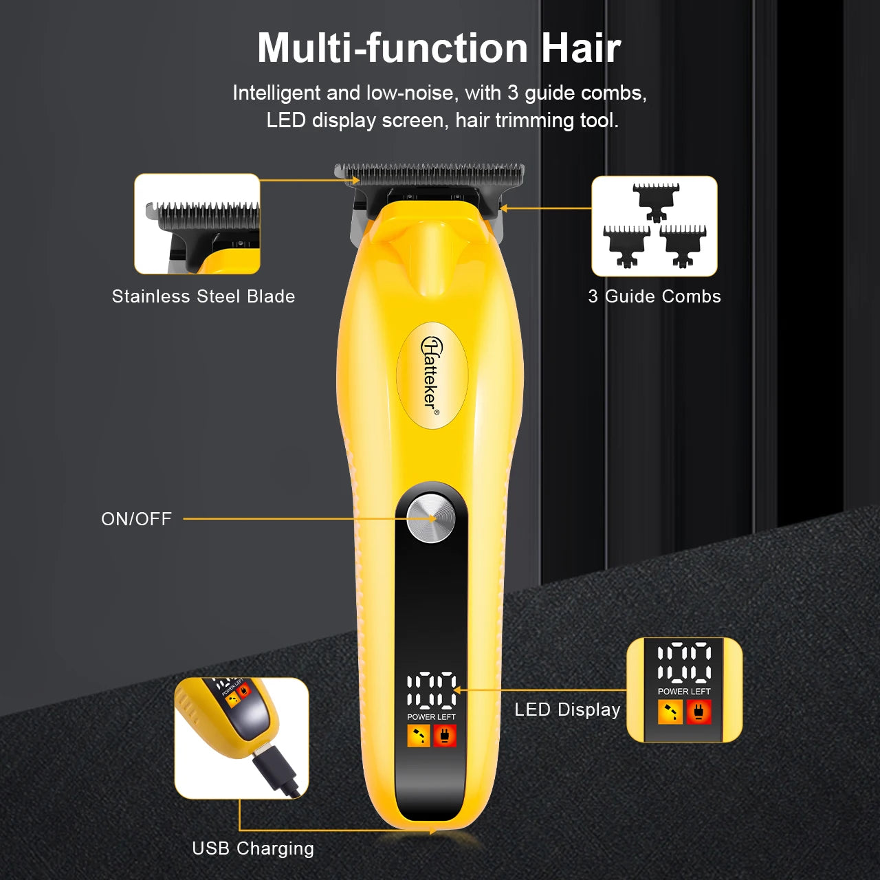 Hatteker Professional Electric Hair Trimmer Grooming Tool