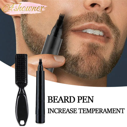 Waterproof Beard Pen Beard Filler Pencil And Brush Beard Pencil