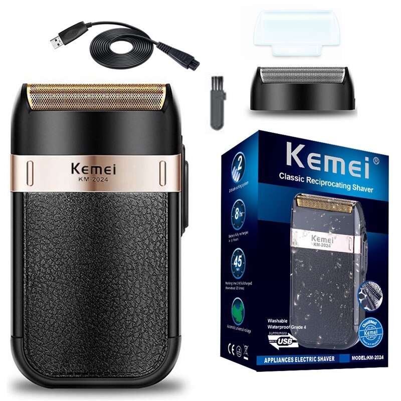 Original Kemei Powerful Rechargeable Beard Electric Shaver For Men