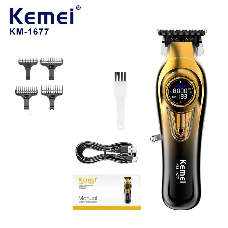Kemei Rechargeable Barber Hair Clippers Electric Cordless KM-1677