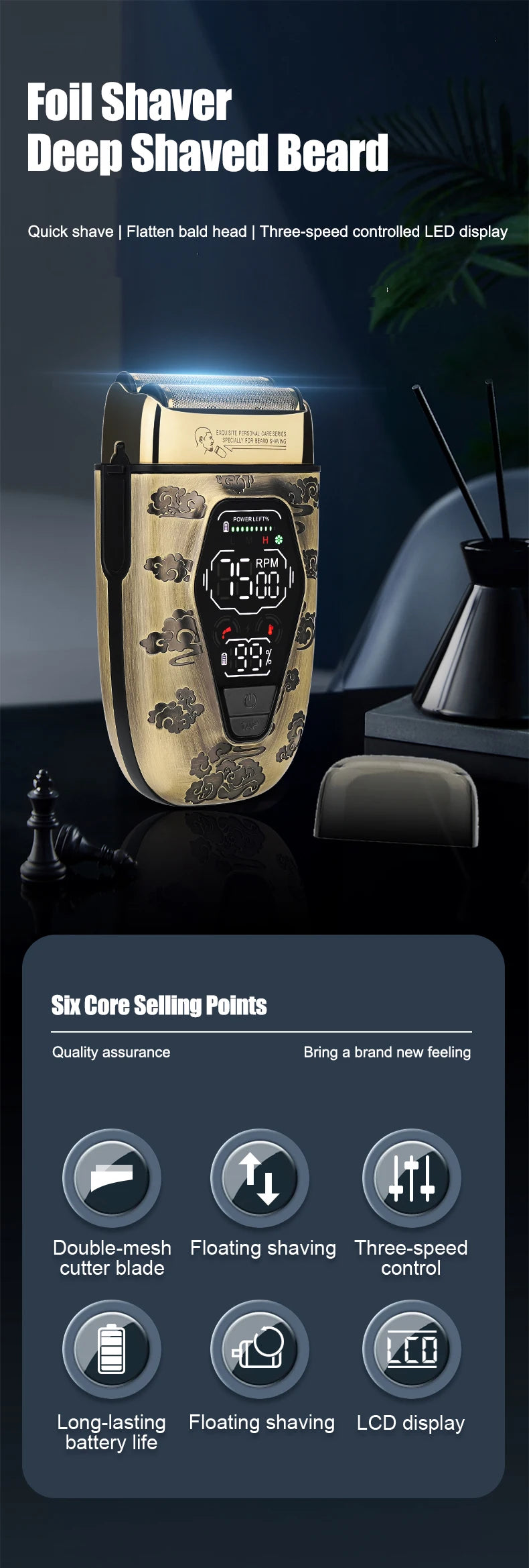 Unicorn Cordless Barber Hair Trimmer Electric Shaver for Men
