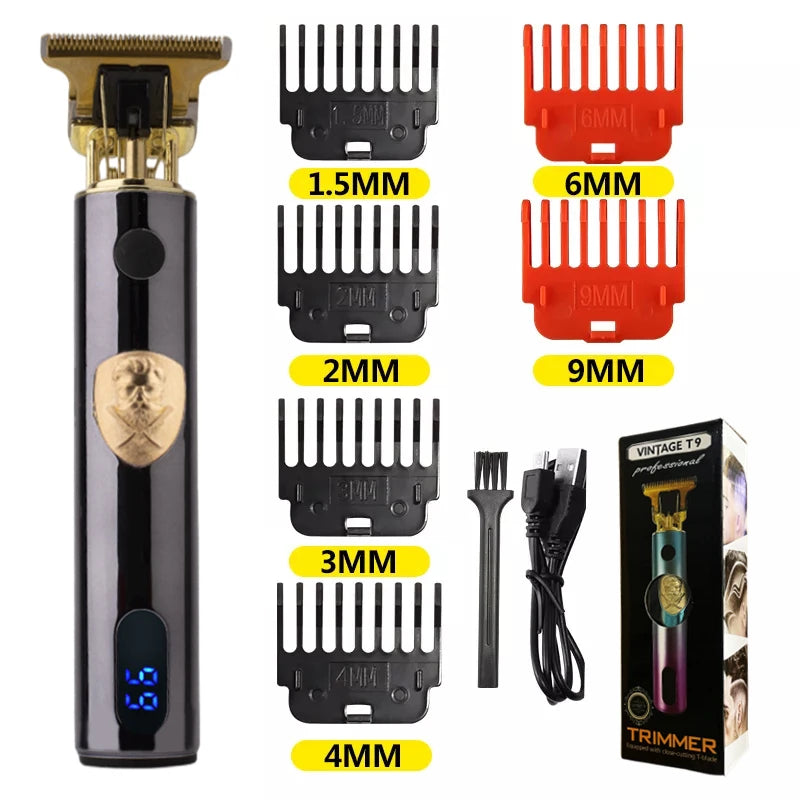 T9 LCD Electric Hairdresser Oil Shaving Head Electric Clipper