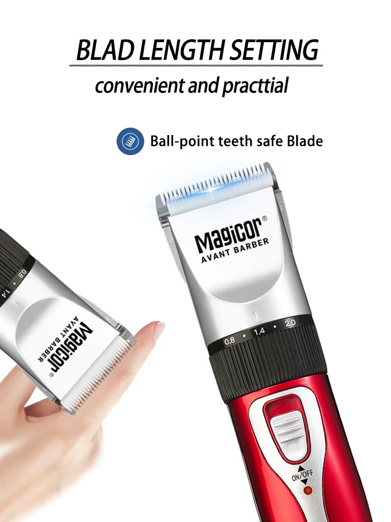 MAGICOR Professional Hair Clipper Red Hair Trimmer Hair Cutting
