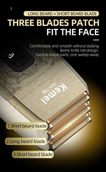 Kemei 8500 RPM Electric Shaver for Men Rechargeable Beard Shaver