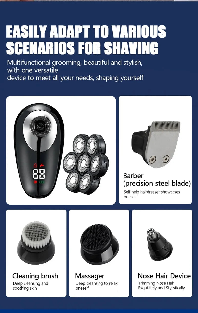 5 In 1 Electric Shaver For Men Bald Head Hair Clipper Razor