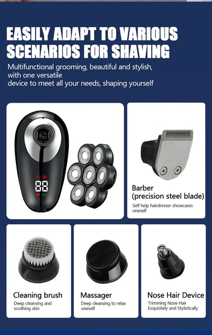 5 In 1 Electric Shaver For Men Bald Head Hair Clipper Razor