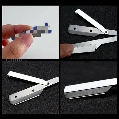 Men Straight Barber Edge Razors Pro Stainless Steel Folding Shaving G1220