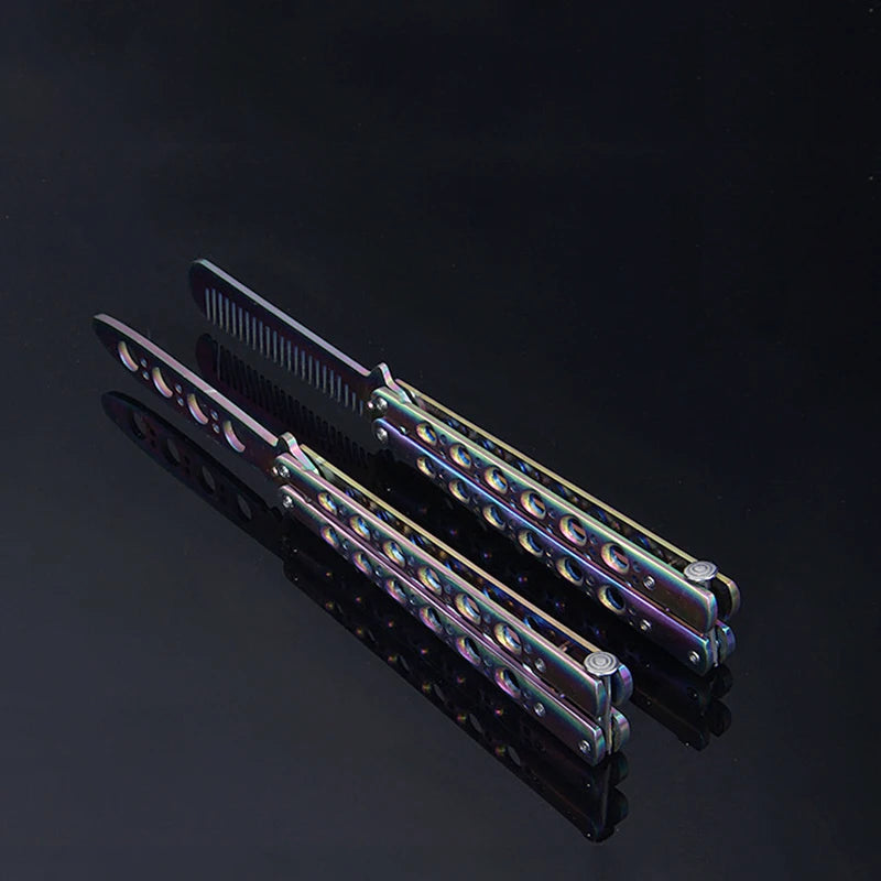 Titanium coating training set stainless steel butterfly comb